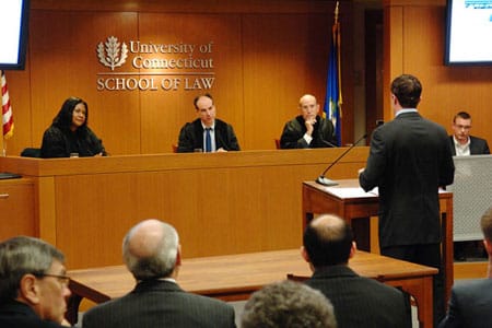 University of Connecticut School of Law courtroom named after Koskoff Koskoff and Bieder